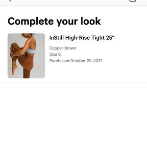 Lululemon instill high rise tights 25” copper